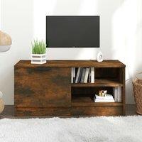 Berkfield Home TV Cabinet Smoked Oak 80x35x36.5 cm Engineered Wood in Brown