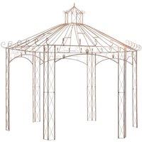 Berkfield Home Garden Pavilion Antique Brown 4 m Iron
