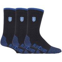 SOCKSHOP Blue Guard Men's 3 Pack Ultra Durable Work Socks: Heavy Duty for Steel Toe Boots in Black | Size: 4-7