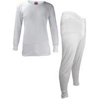 Heat Holders Men's Winter Thermal Underwear Set: Top & Long Johns in White | Size: Medium