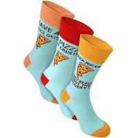 Sock Snob Men's 3 Pairs Funny Food Drink Cotton Rich Socks in Aqua