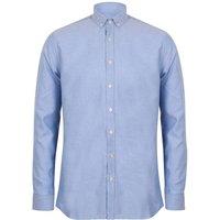 Henbury Men's Modern Long Sleeved Oxford Shirt in Blue | Size: XS