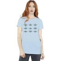 Star Wars Women's Mandalorian Grogu Mood Cotton Boyfriend T-Shirt in Baby Blue | Size: Small