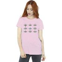 Star Wars Women's Mandalorian Grogu Mood Cotton Boyfriend T-Shirt in Baby Pink | Size: Medium