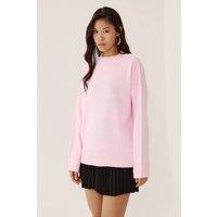 Hiccup Women's Crew Neck Cozy Sweater in Light Pink | Size: Large