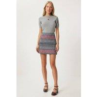 Happiness Istanbul Women's High Waist Mini A-Line Plaid Skirt | Size: Medium