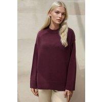 Hiccup Women's Crew Neck Cozy Sweater in Wine | Size: Small