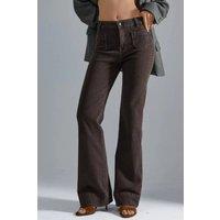 Hiccup Women's High Waist Flare Jeans in Dark Brown | Size: XS