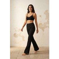 MyFashion Women's High-Waist Wide-Leg Knit Joggers in Black | Size: XL