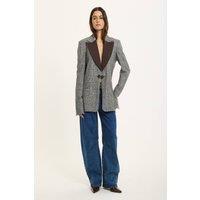 House of Holland Women's Oversized Wool Tailored Jacket in Grey | Size: 8
