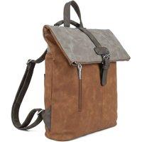 Woodland Leathers Women's Roll-Top Backpack, Anti-Theft Travel Bag with Luggage Strap in Brown