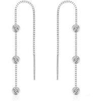 Gold Trip Women's Waterfall Threader Earrings in Silver