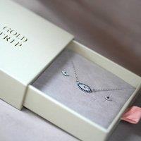 Gold Trip Women's Blue Lucky Evil Eye Necklace & Earrings Set in Silver