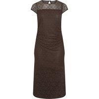 Yours Women's Lace Maxi Dress in Chocolate | Size: 16