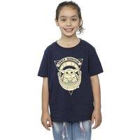 Star Wars Girl's The Mandalorian Grogu Force Sensitive Cotton T-Shirt in Navy | Size: 9 Years