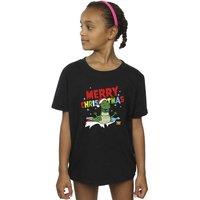 Disney Girl's Toy Story Rex Christmas Burst Cotton T-Shirt in Black | Size: 7-8 Years