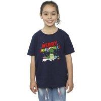 Disney Girl's Toy Story Rex Christmas Burst Cotton T-Shirt in Navy | Size: 12-13 Years