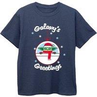 Star Wars Girl's Yoda Bauble Cotton T-Shirt in Navy | Size: 3-4 Years