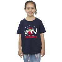 Star Wars Girl's The Mandalorian Joy To The Galaxy Cotton T-Shirt in Navy | Size: 9 Years