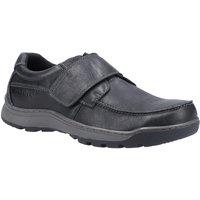 Hush Puppies Men's 'Casper' Leather Touch Fastening Shoes in Black | Size: 11