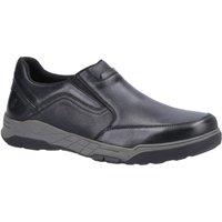 Hush Puppies Men's 'Fletcher' Smooth Leather Slip On Shoes in Black | Size: 7