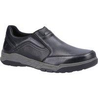 Hush Puppies Men's 'Fletcher' Smooth Leather Slip On Shoes in Black | Size: 12