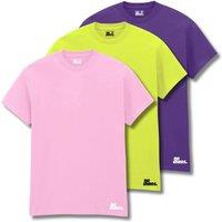 No Chaos Men's Logo 3 Pack T-Shirts - Light Pink/Safety Green/Purple | Size: XL