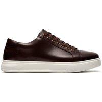 Clarks Men's Goswell Tie Brown Leather Trainers, Lace Up | Size: 8-Standard Fit