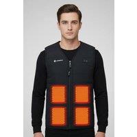 Anniou Men's Men's V-Neck Heated Gilet in Black | Size: XS