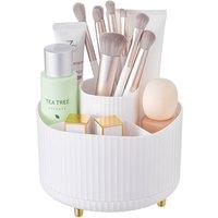 Brush Organizer Rotating Makeup Brush Holder in White