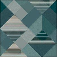 Superfresco Easy Kaleidoscope Geometric Emerald Wallpaper in Green | Size: 10000mm x 520mm