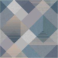Superfresco Easy Kaleidoscope Geometric Denim Wallpaper in Blue | Size: 10000mm x 520mm