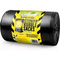 ECOBAG NOT ALL BAGS ARE EQUAL 20 Pack Black Rubble Bags - 30L - 80 Microns (508x762mm)