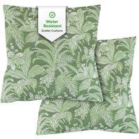 Gardenwize Pack of 2 Green Floral Printed Scatter Cushions in Pale Green