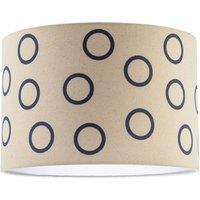Happy Homewares Midnight Navy Blue Open Circle Pattern Linen Fabric Drum Lamp Shade | Size: 12 inches