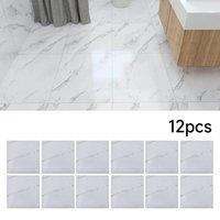 Kelvenix Set of 12 Sheets Floor Tiles White Marble | Size: 10000mm x 520mm