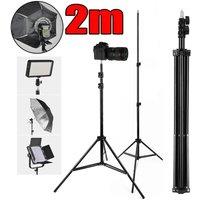 SPETLEK 2M Light Stand Tripod Adjustable Photography Softbox 2X in Black
