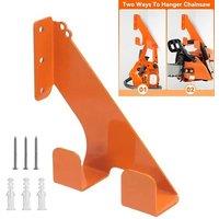 NESTLUNE Heavy Duty Chainsaw Holder Hanger Rack Wall Mount Garage in Orange | Size: 10000mm x 520mm