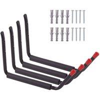 SPETLEK 4PCS Black & red Kayak Wall Mount Rack Brackets | Size: Large