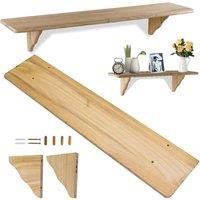 EONLION Floating Wall Shelve Display Storage in Natural | Size: 500mm