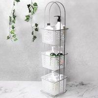 EONLION White 3 TIER TELESCOPIC BATHROOM WALL HANGING