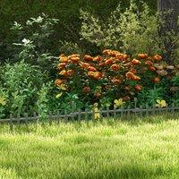 EONLION Decorative Garden Fencing in Grey | Size: 100 cm