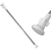 NESTLUNE 70-120cm Telescopic Shower Curtain Pole Extendable Wardrobe Rail in Silver