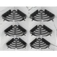 NESTLUNE 6 Shower Caddy Bathroom Suction Shelf Storage in Black