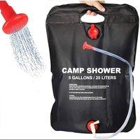 NESTLUNE 2pc 20L Solar Shower Bag Portable Camping Water Bag in Black