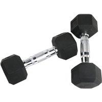 SPETLEK 2 Pairs Rubber Encased Cast Iron Gym 7.5kg in Black | Size: 0-12 m