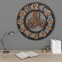 Berkfield Home Wall Clock Metal 58 cm Golden & Black in Gold