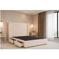 Nexus Mattresses Ltd Portofino Teddy Divan 2 Drawers Foot-End 54Winged Headboard in Cream | Size: Small Double