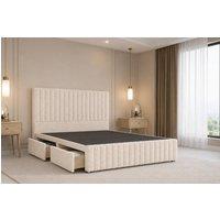 Nexus Mattresses Ltd Verona Teddy Divan 2 Drawers Right Side 12Footboard 54Headboard in Cream | Size: Small Single