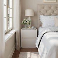 YQJJGL Solid Wood 2-Tier Nightstand for Small Spaces White 30cm Beside Table | Size: 30 cm